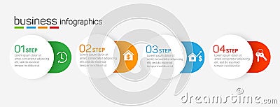 Infographics design vector template with 4 options, steps Vector Illustration